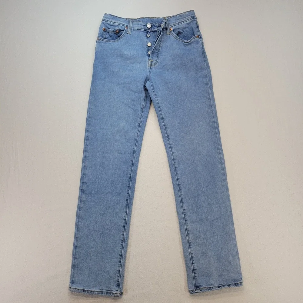 Levi's 501 Jeans Kids 14 Reg 27x29 Blue Straight Leg Button Fly Denim